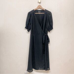 Alex Marie Ashlyn V-Neck Short Sleeve Wrap below The Knee Dress Size 16